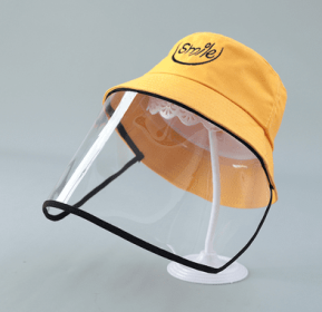 Child Protection Products Hot Buy Anti-spitting Protective Hat Dustproof Cover Kids Boys Girls Fisherman Hat (Option: Yellow-48cm)